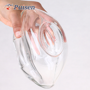 Cá tính sáng tạo chai thủy tinh xo Whisky chai thủy tinh <span class=keywords><strong>750ml</strong></span> hình dạng môi chai thủy tinh - Product Image 4