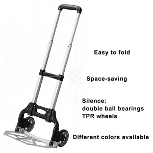 Carretilla de Mano Plegable y Retráctil Resistente con Ruedas de 5 Pulgadas, Material de Acero, Carro de 2 Ruedas - Product Image 2