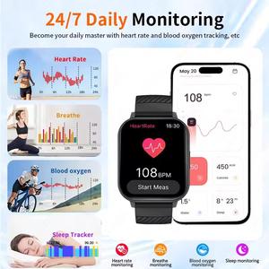 Montre connectée tendance avec fonction d'appel mains libres pour <span class=keywords><strong>iPhone</strong></span>, suivi d'activité, moniteur de sommeil, étanche, montre intelligente de sport - Product Image 6
