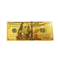 Nouvelle édition de la collection de billets de banque de 100 dollars, billet de banque en feuille d'or de 100 dollars
