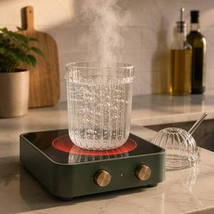 Vaso <span class=keywords><strong>de</strong></span> Vidrio Borosilicato Resistente al Calor <span class=keywords><strong>de</strong></span> 400 ml, con Tapa Abovedada Acanalada y Pajita, para Café Helado, Jugo, Leche, Té, Hecho a Mano, Reutilizable, para Niños - Product Image 5