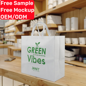 Custom Logo Large Capacity Supermarket Shopping Bags Biodegradable Tote Bags Eco-friendly Recyclable White Non Woven Bags