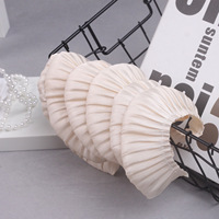 Bande de dentelle à volants double couche en filament de polyester de 2 pouces, motif uni, style vintage rétro, pour ourlet de jupe, jouet, bricolage