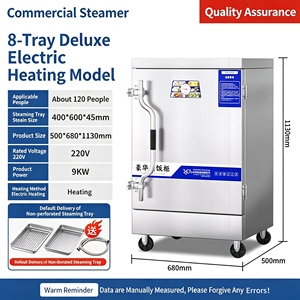 Stainless Steel Electric Steamer 3 Layers With Timer And <b>Temperature</b> Control For Commercial Use - Product Image 2