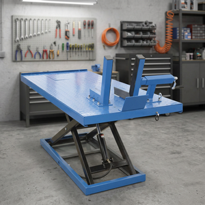 FERVI Hydraulic & <b>Electric</b> <b>Motorcycle</b> Scissor Lift with 600kg Capacity 2200x750mm Platform Drive Actuated by Hydraulic <b>System</b> - Product Image 3