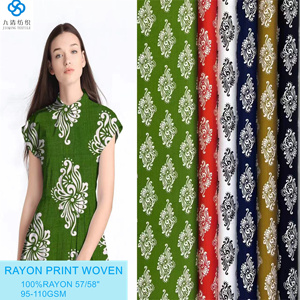 Tùy chỉnh 100% viscose vải 45S 110gsm dệt Rayon kéo thành sợi rayon challis in cho quần áo - Product Image 3