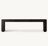 Nouvelle table d'entrée en chêne massif au design luxueux sculpté, table console pour canapé