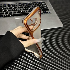 Funda de Teléfono Transparente Mate de Lujo para iPhone 17 Pro Air 17 16 15 14 13 Pro Max Ultrafina con Protección Suave y Color Metálico - Product Image 4