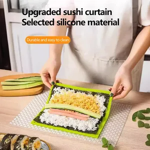 1pc <b>Silicone</b> Eco-Friendly Sushi Making <b>Tool</b> Sushi Roll Mat Seaweed Rice Vegetable Roll Machine DIY Home Sushi Restaurant Party - Product Image 2