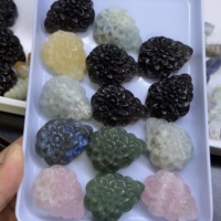 Venta al por Mayor de Mini Esculturas de Flores Ruyi de Cristal Natural, Figuritas Florales de Piedras Preciosas, Decoración de Rejilla de Cristal, Feng Shui, Manualidades de Lujo