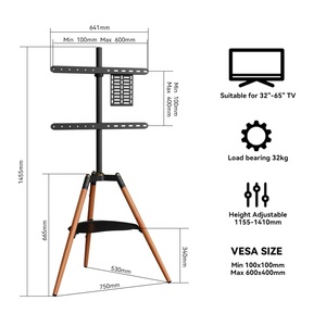 Bon prix de tré<span class=keywords><strong>pied</strong></span> <span class=keywords><strong>TV</strong></span> avec hauteur et <span class=keywords><strong>pivotant</strong></span> réglable 3 pieds en bois Studio <span class=keywords><strong>TV</strong></span> présentoir pour chambre salon - Product Image 3