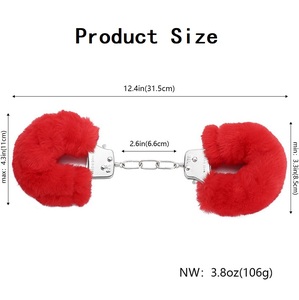 <strong>Fluffy</strong> Metal Handcuffs with 2 Keys Plush Fuzzy Hand <strong>Cuffs</strong> Soft Bondage Restraints Adult Sex Toys for Women Men - Product Image 4