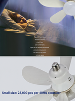 Ventilateur de plafond E27 à large plage de tension, coloré, 6 pales, lampe LED, télécommande, moteur DC pour chambre à coucher, chambre d'enfant, dortoir, décoration intérieure