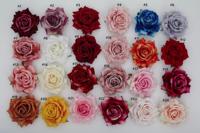 Grandes fleurs bleues artificielles, roses en velours réalistes, bouquet de mariée, décoration pour la remise des diplômes, Noël, mariage, maison, cuisine
