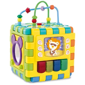 6面益智玩具多功能彩色音乐儿童婴儿活动立方体玩具带齿轮游戏