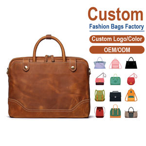 <b>Men</b>’s Caramel Top-Grain Leather Briefcase with Detachable Strap | Factory Custom OEM/ODM for Corporate & Legal Brands - Product Image 1