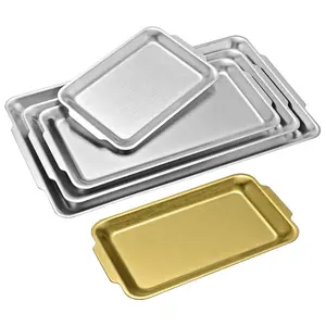 High Quality 304 Rectangular Tray Stainless Steel 304 Tableware Tray Dinning Food Serving Tray