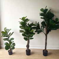 Vente en gros de plantes vertes artificielles très demandées : Ficus Carica en pot, Feuilles de Violon, Arbre Banyan, Décoration intérieure, Arbres artificiels