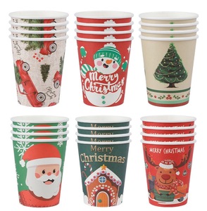 Weihnachtliche Einweg-Pappbecher 9oz 10 Stück/Packung Festliche Weihnachtsparty-Trinkbecher für Feiertagsdekorationen - Product Image 5