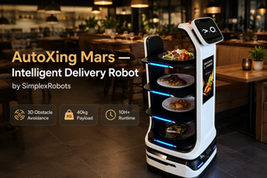 Intelligenter Essenslieferroboter Gastronomie-Serviceroboter mit Autonavigation Werbedisplay <span class=keywords><strong>Kellnerroboter</strong></span> für Hotel Restaurant Café - Product Image 4