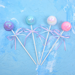 Bola de Lentejuelas Grande PARA LA Primera Decoración de Pasteles de Navidad DE LOS Niños Elegante Lazo Piruleta Topper Insertar Suministros de Decoración para Hornear - Product Image 3