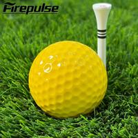 Balle de golf jaune en caoutchouc monocouche résistante à l'usure, balle de golf d'entraînement monobloc, balle de golf d'entraînement jaune en Surlyn