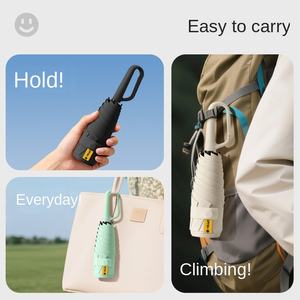 <span class=keywords><strong>Parapluie</strong></span> publicitaire pliable en cinq sections avec fermoir annulaire, 50% portable, revêtement noir, protection solaire toutes saisons, modèle capsule, usine - Product Image 2