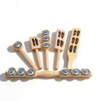 Children's Wooden Percussion Instrument Orff Music Teaching Storage Box Set with Drum & Xylophone-Six Pieces