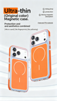 Coque de protection magnétique de haute qualité couleur originale avec chargement sans fil pour iPhone 17 Pro Max – Housse arrière