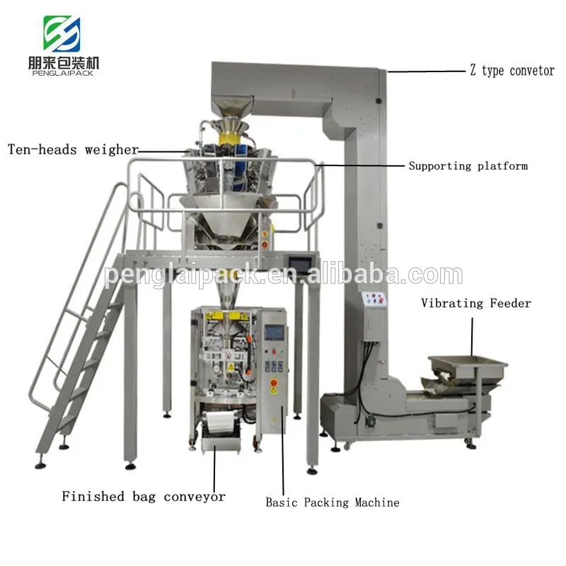 Multi-function Popcorn Packaging Machine Electric Weigher Automatic Potato Chips Packing Machine