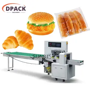 Machine d'emballage de gâteau de sac en plastique emballage à flux horizontal pour bar ice pop oreiller type pack équipement