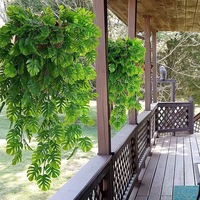 Plante grimpante artificielle de haute qualité en forme de feuille de Monstera, 69 mailles, fausse verdure pour décoration murale suspendue
