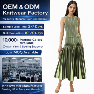 ओम गंध कपड़े निर्माता-महिलाओं की स्लीवलेस क्रू गर्दन बुना हुआ-लाइन घुटने की लंबाई वाले तंग-फिटिंग वाशिंग - Product Image 1