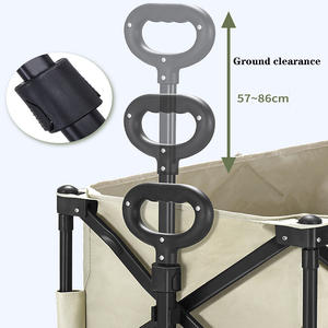 비치 풀 왜건 카트, 비치 기어 운송 접이식 보관 카트용 접이식 디자인의 와이드 휠 샌드 카트 - Product Image 5