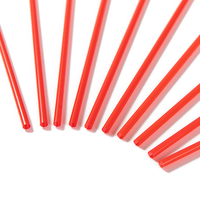 Agitateur de café PP jetable personnalisable de haute qualité paille ronde de petit diamètre en rouge pour la vente en gros