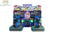 Machine de jeu de course de motos dynamique à grande échelle, équipement de course de luxe pour arcade, jeu d'arcade compétitif à monnayeur