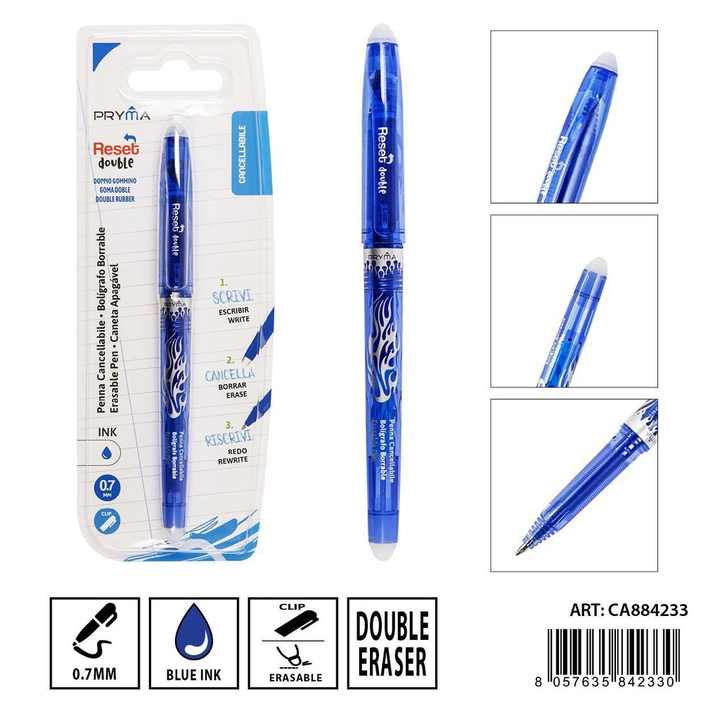 Erasable pen with blue cap 0.7 mm - Writing tools