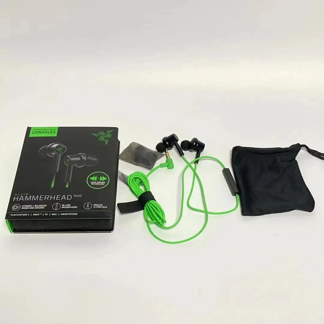 Razer-auriculares intrauditivos con cable, audífonos compatibles con consola de alta calidad, modelo Hammerhead Duo