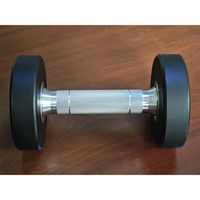 Haltères en métal polyuréthane BYT pour salles de sport commerciales, 2,5 kg à 50 kg, noirs, durables, haute spécification pour la musculation