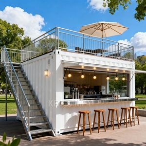 Conteneur maritime préfabriqué robuste et contemporain pour cuisine extérieure, café ou maison - Product Image 3