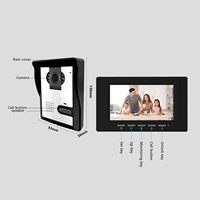 Interphone Vidéo Filaire avec Caméra HD 7 Pouces, Kit Interphone Bidirectionnel, Modèle de Surveillance V72B-CP1 pour Villa, Maison, Bureau, Appartement