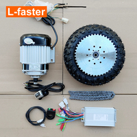 Kit de roue à moteur sans balais à engrenages pour chariot à une roue, entraînement par chaîne, 10 pouces, 48V, 500W, 750W