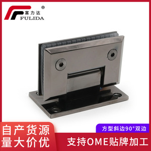 Clip de Vidrio de Acero Inoxidable de 90 Grados, Doble Cara, Negro, Acabado Brillante de Titanio, Diseño Minimalista, Bisagra para Puerta y Ventana - Product Image 5