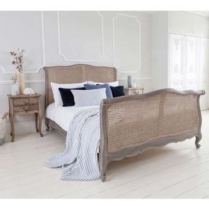 กรอบเตียงไม้สไตล์ฝรั่งเศสพร้อมหวาย - Product Image 1