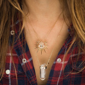 Gemnel all'ingrosso riciclato gioielli da donna in argento Sterling alla moda <span class=keywords><strong>oro</strong></span> <span class=keywords><strong>collana</strong></span> <span class=keywords><strong>sole</strong></span> splendente - Product Image 5