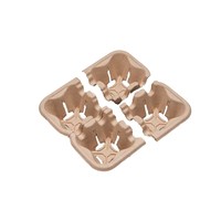 Support de tasses en pulpe moulée biodégradable 1, 2 ou 4 tasses, porte-gobelets à clipser, plateau étanche pour emporter