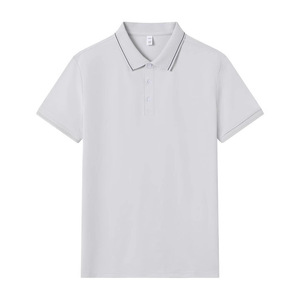 Camisa Polo de Manga Corta Blanca de Poliéster, Color Sólido, Ropa de Trabajo, Uniforme Corporativo, Ropa de Verano - Product Image 4