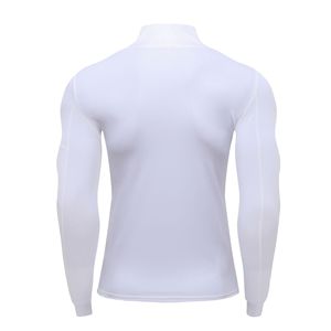 Entrenamiento al aire libre Ropa deportiva Slim Fit 1/4 Quarter Zip Top Manga larga Jogging Track Top Hombres Compresión Gym Shirt - Product Image 2