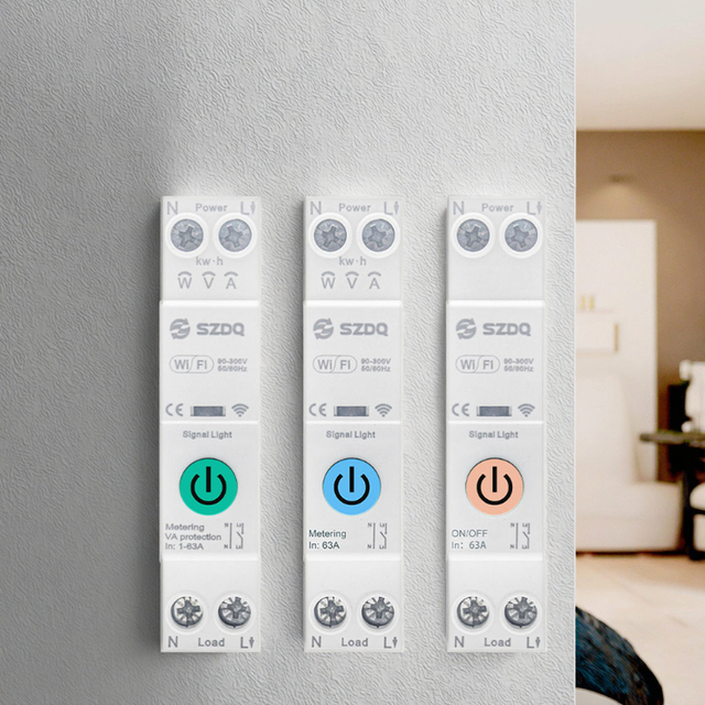 Over and Under Pressure Measurement 63A Single Phase WIFI Smart Energy Meter Metering Monitoring Circuit Breaker