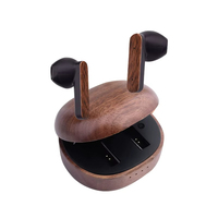 Venta al por mayor de auriculares deportivos con cancelación de ruido ENC de madera auriculares inalámbricos LED indicador de batería JL Chipset azul